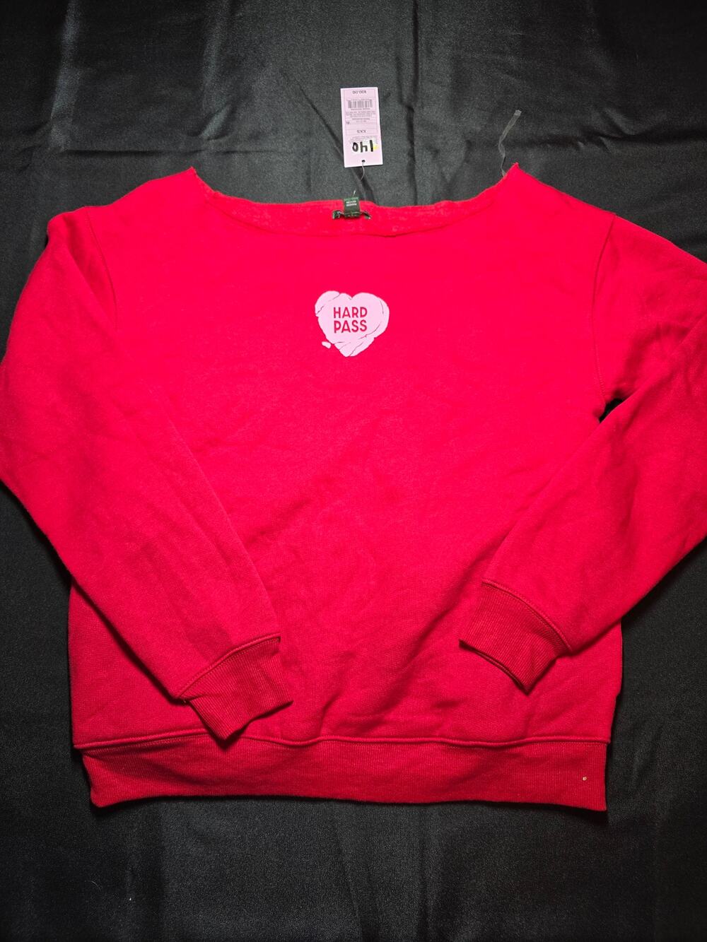 Wild Fable Hard Pass Graphic Sweatshirt Red Crewneck Pullover